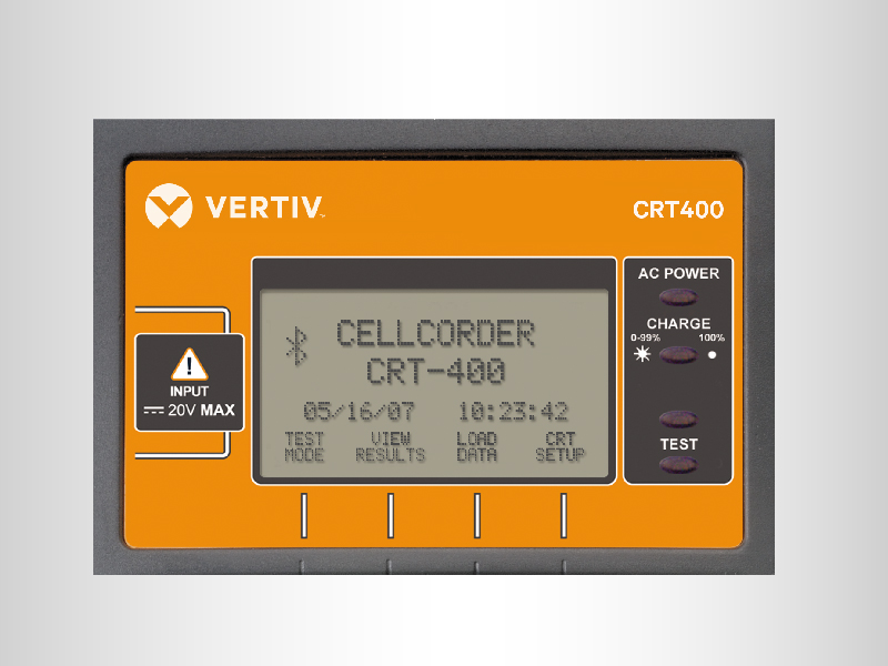 Front view of the Alber Cellcorder CRT-400 battery tester monitor
