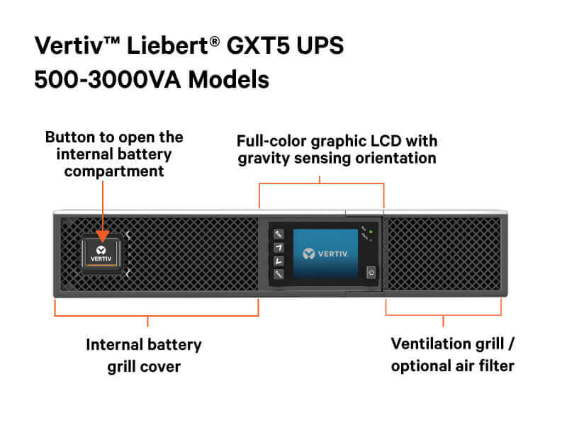 GXT5-750LVRT2UXLN, UPS en línea Liebert GXT5, 750 VA/750 W, 120 V con Liebert RDU101 Image