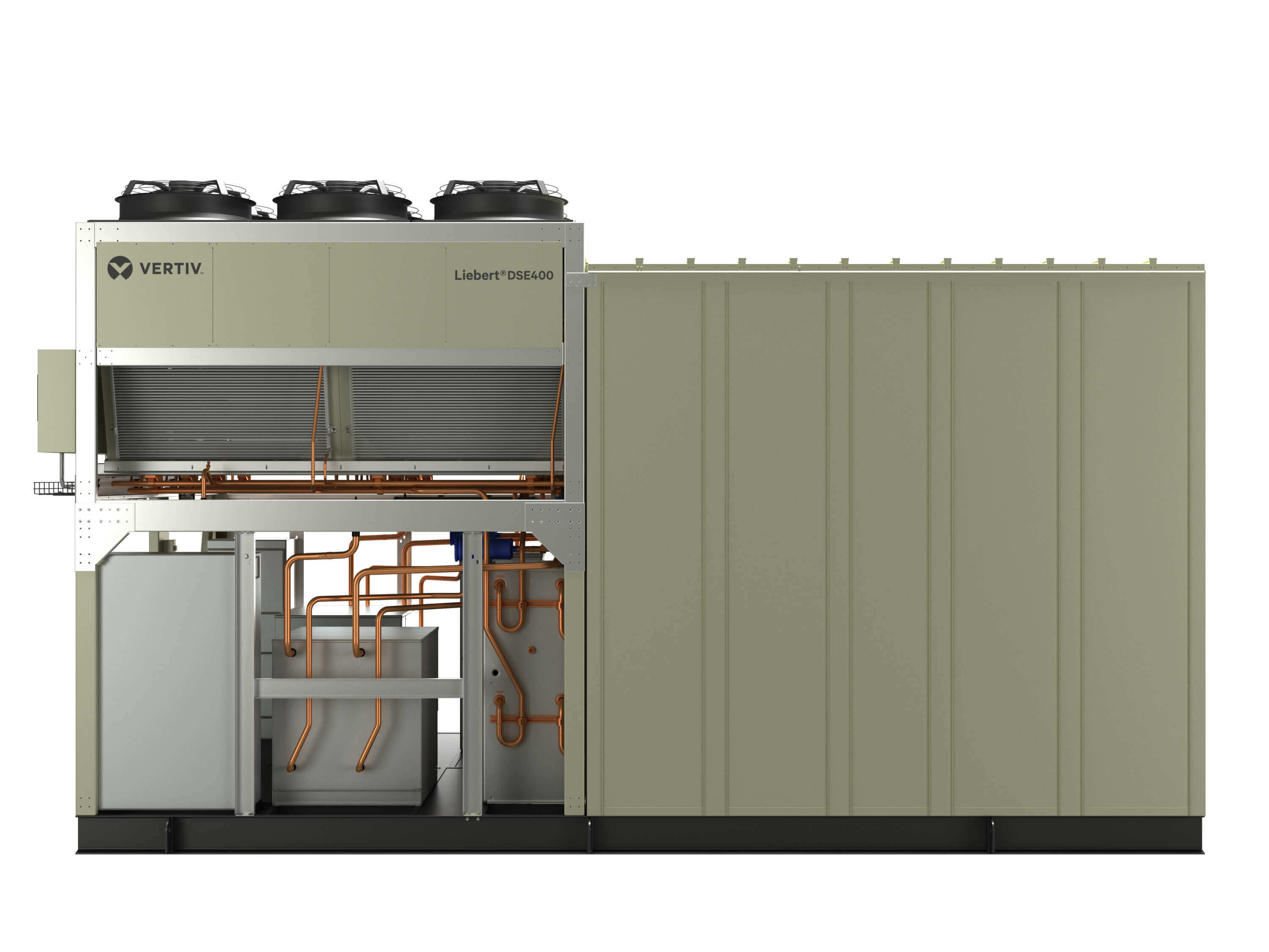 Liebert DSE Packaged Free-Cooling Solution, 400-500kW Draw-Thru Rooftop Configuration Image