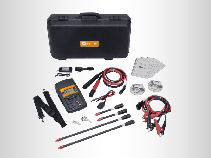 The case and accessories of the Alber Cellcorder CRT 400 cell resistance tester