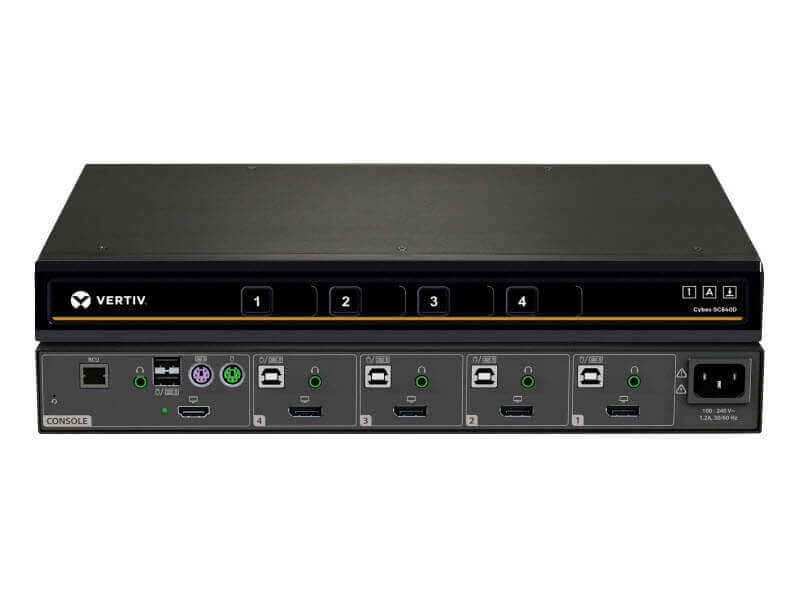 SC840D Vertiv Cybex SC800 Series Secure Desktop KVM Switch | 4 Port | DP & HDMI Image
