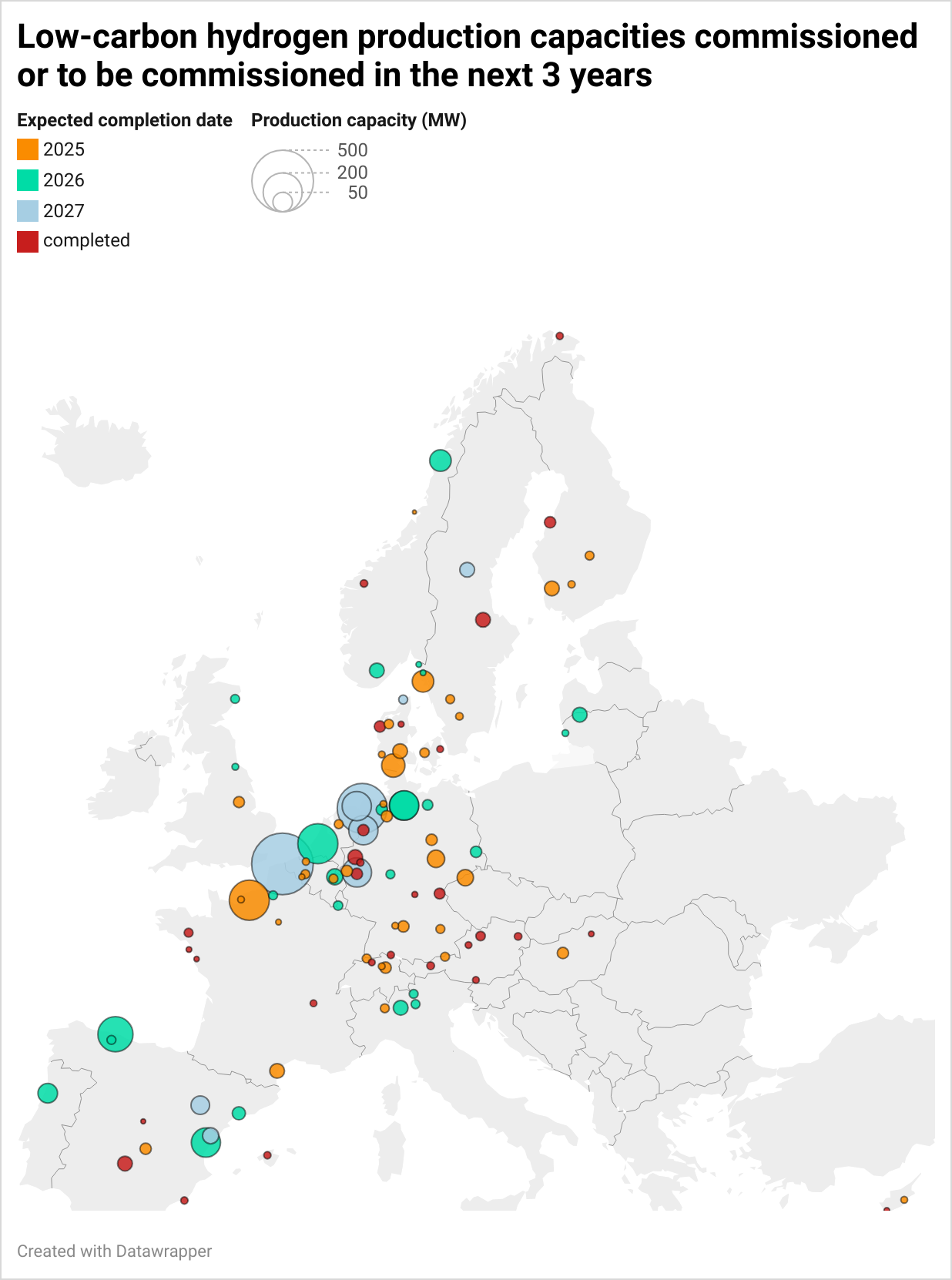 Hydrogen production capacities in Europe image